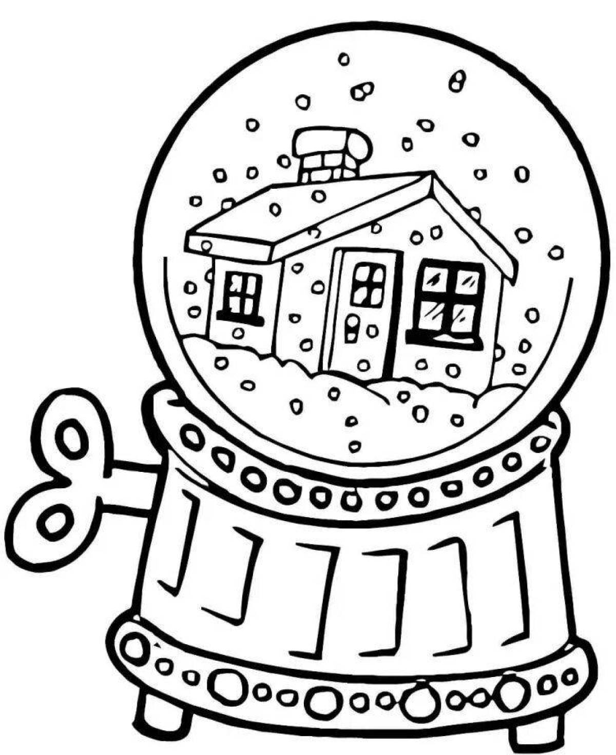 Coloring page festive winter ball