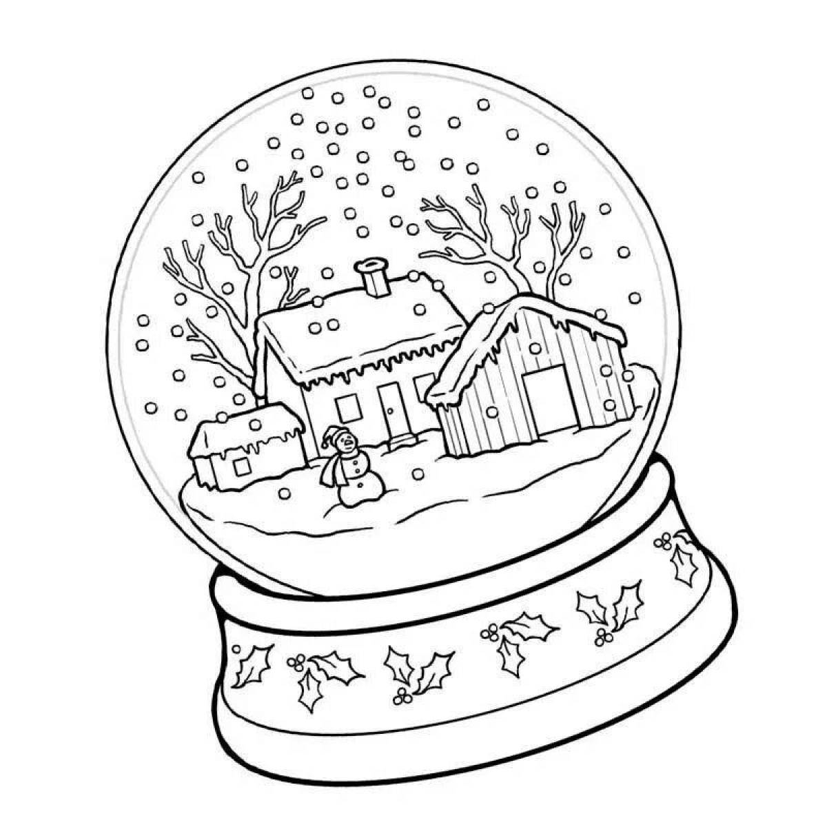 Coloring page elegant winter ball