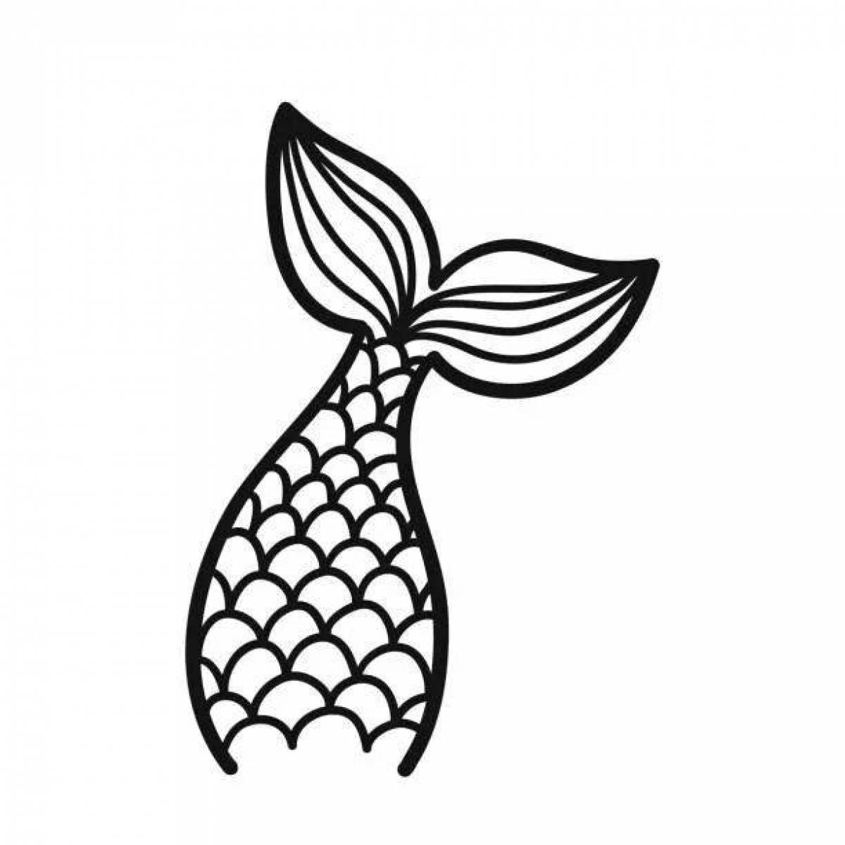 Adorable mermaid tail coloring page