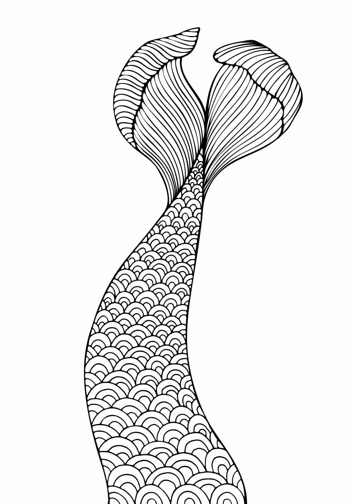 Amazing mermaid tail coloring page