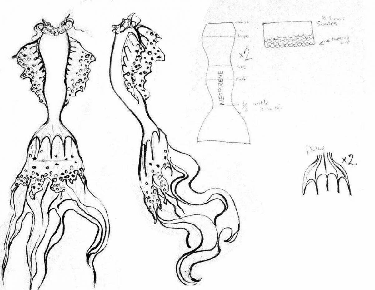 Раскраска «роскошный хвост русалки»