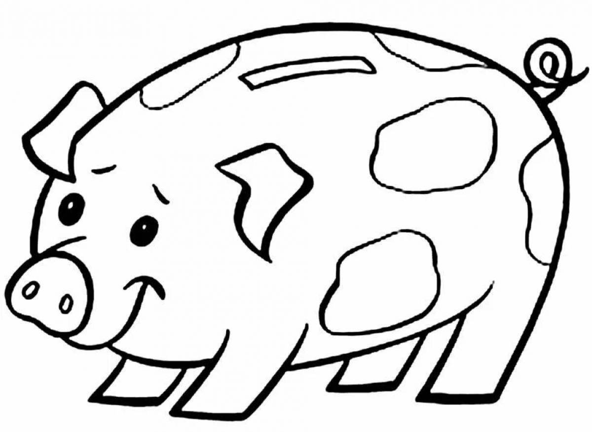 Coloring piggy bank