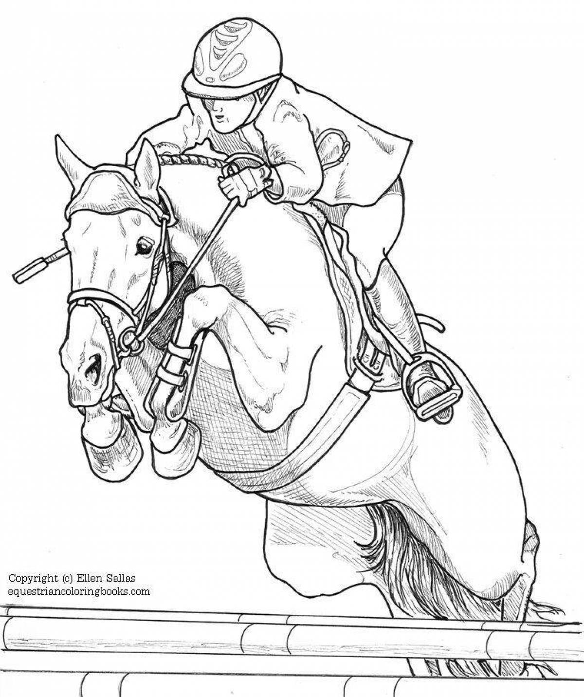 Majestic jumping horse coloring page