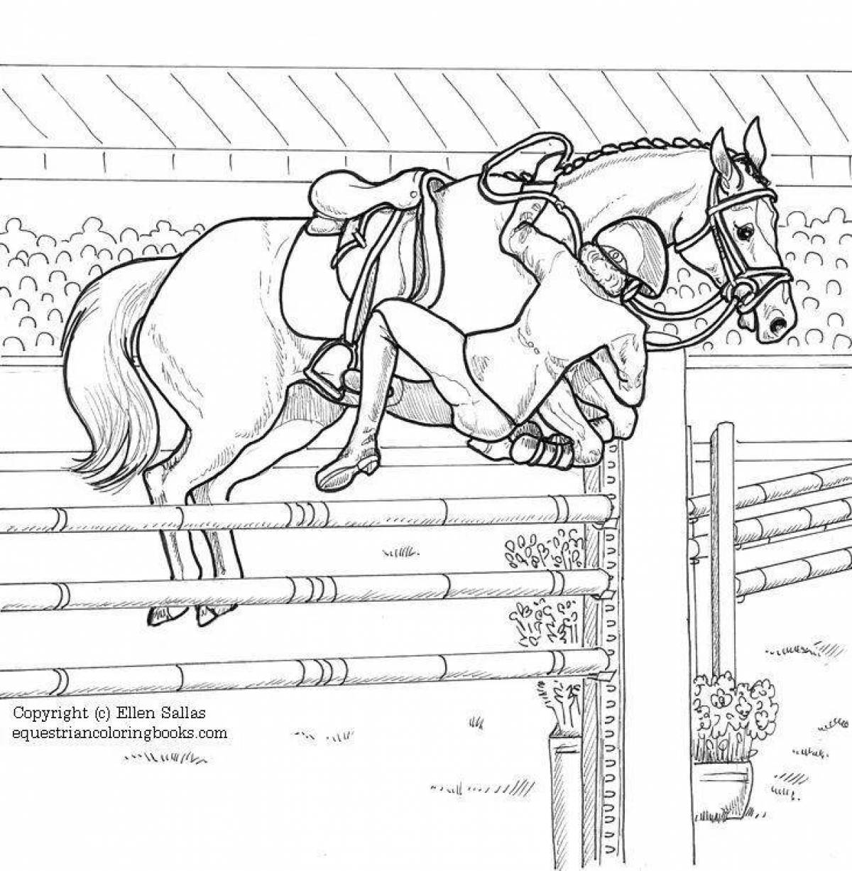 Grand show jumping coloring page