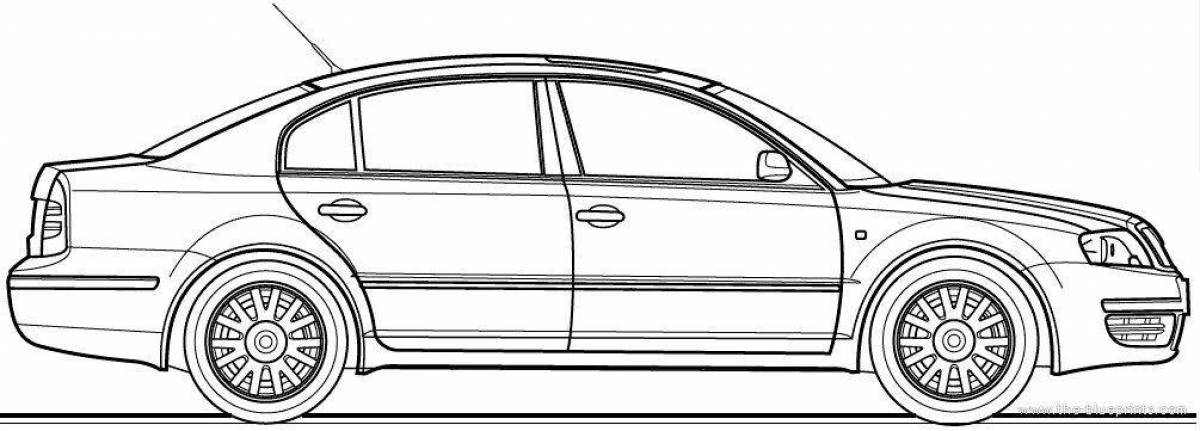 Симпатичная страница раскраски skoda rapid