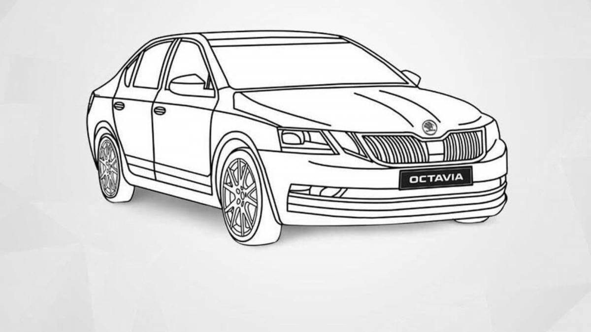 Beautiful skoda rapid coloring page