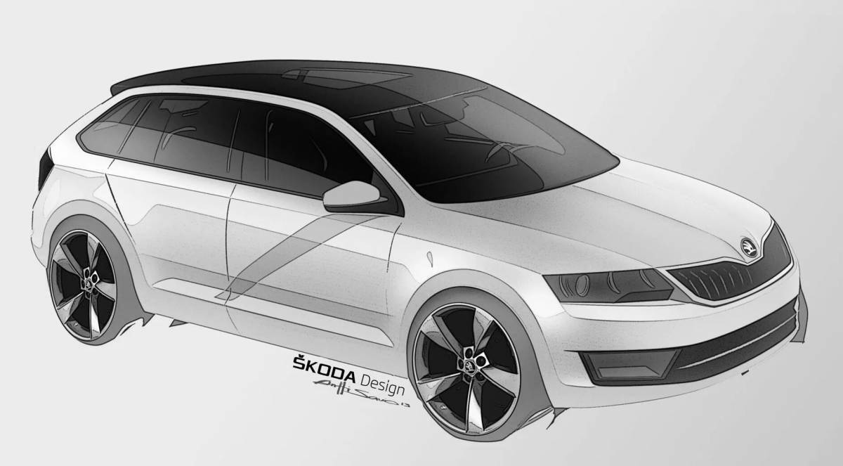 Dramatic coloring skoda rapid