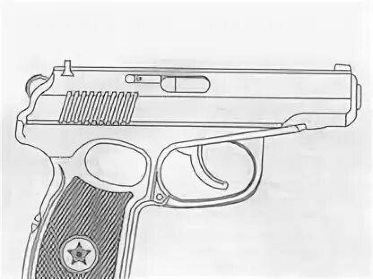 Photo Makarov pistol coloring page