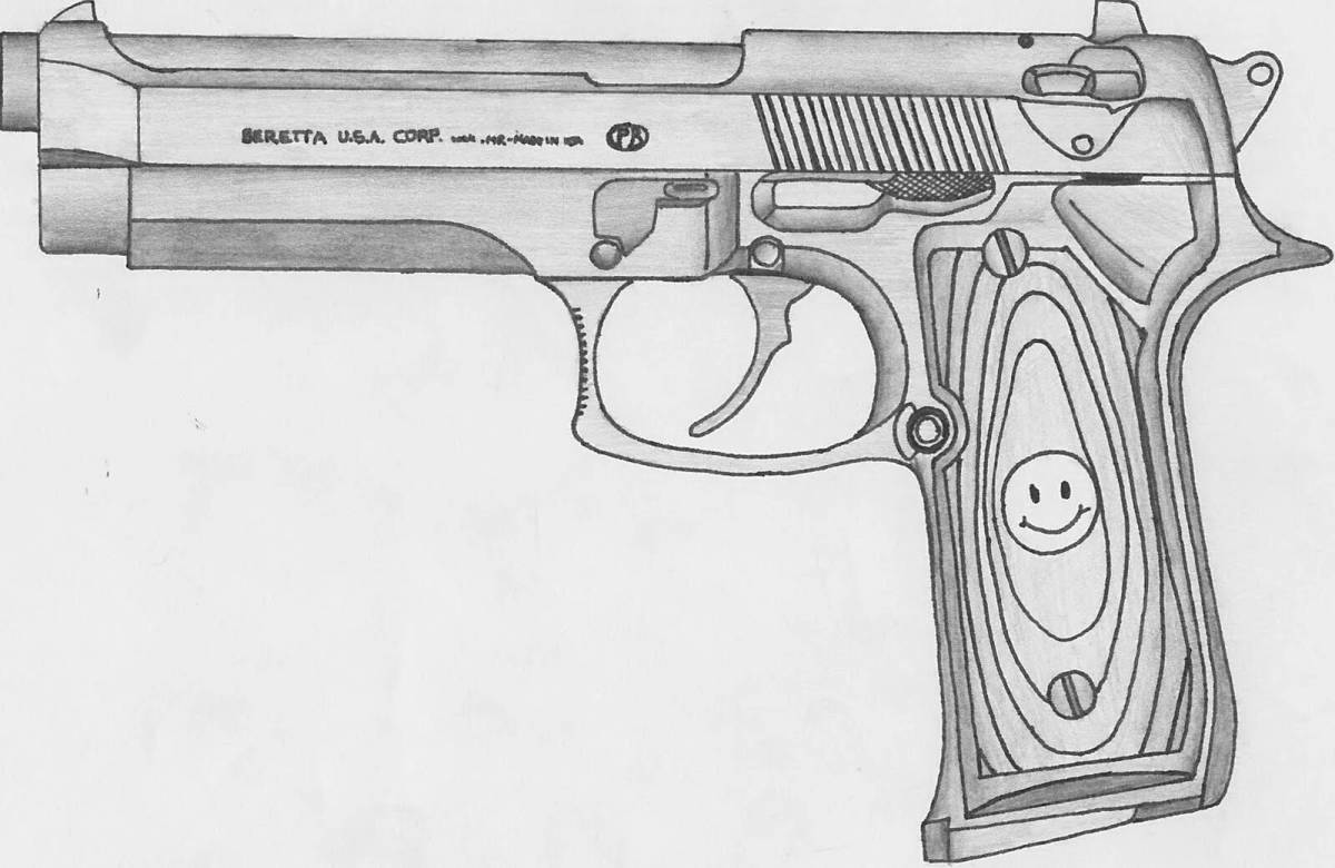 Photo Colorful coloring Makarov pistol