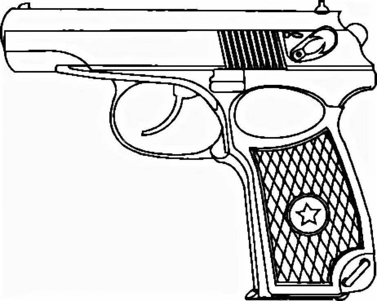 Раскраска пистолет макарова