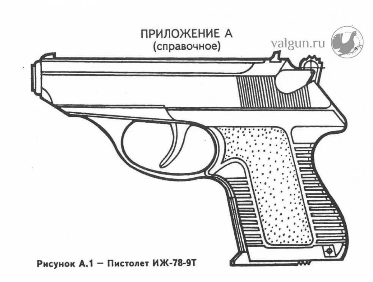 Photo Coloring page charming makarov pistol