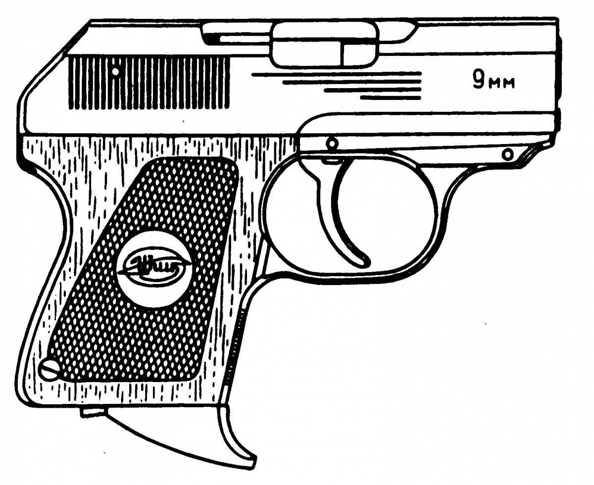 Impressive Makarov pistol coloring page