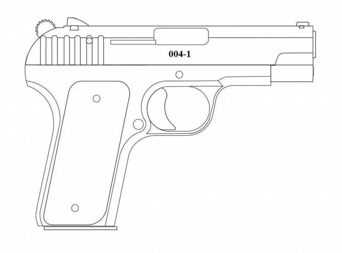 Glowing Makarov pistol coloring page