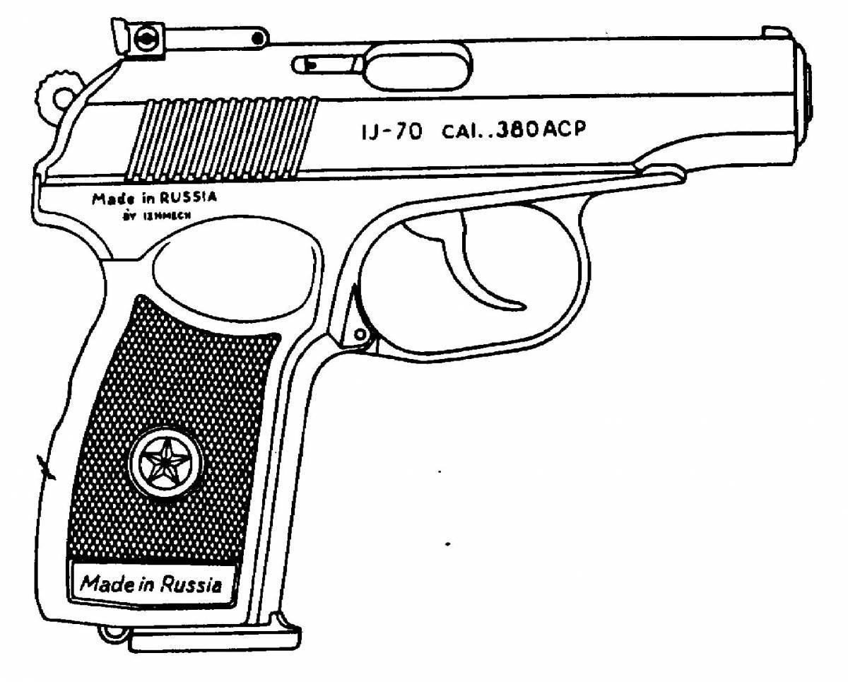 Coloring Makarov pistol with imagination