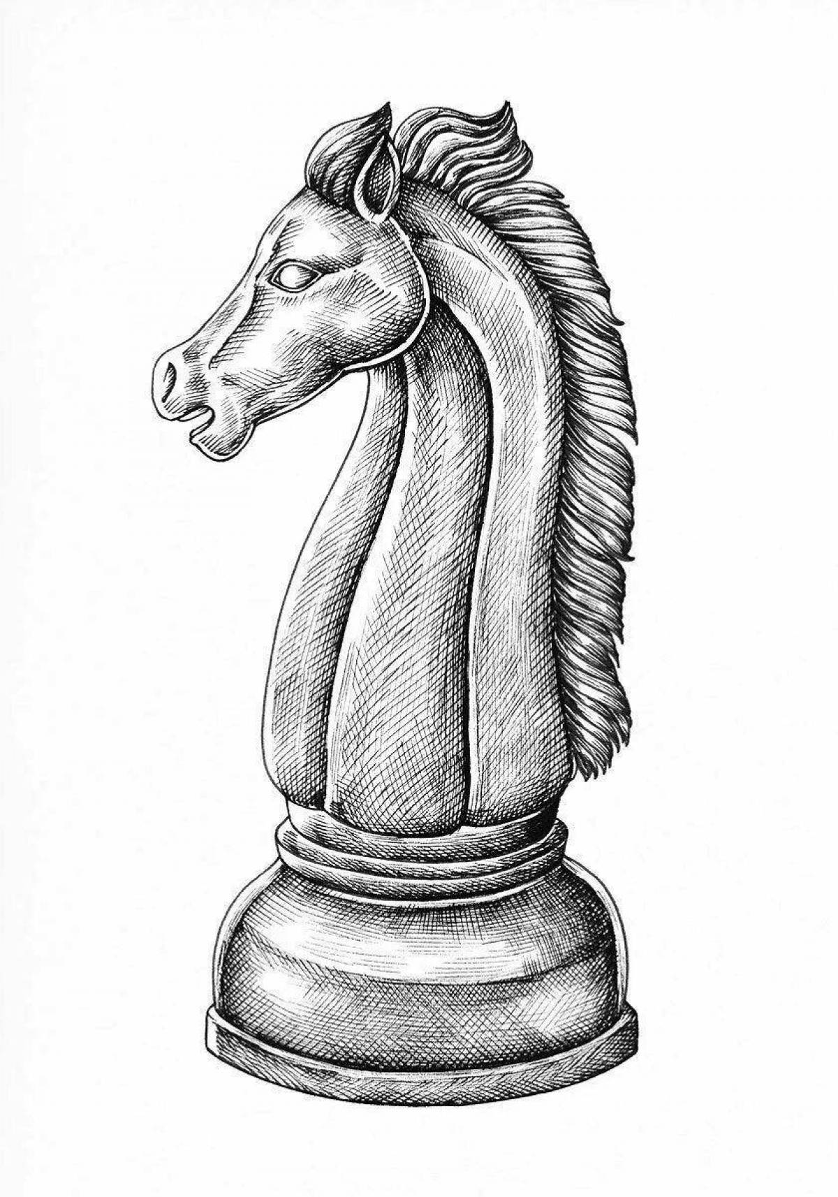Luxury chess knight coloring book