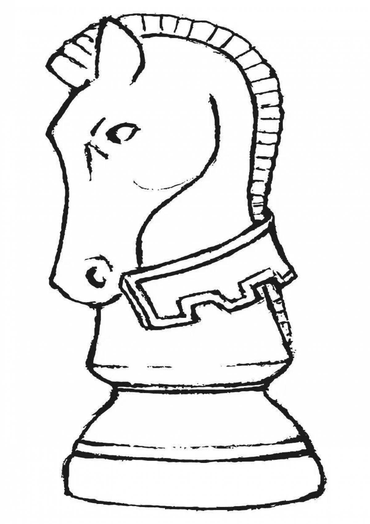 Внушительный шахматный рыцарь раскраска
