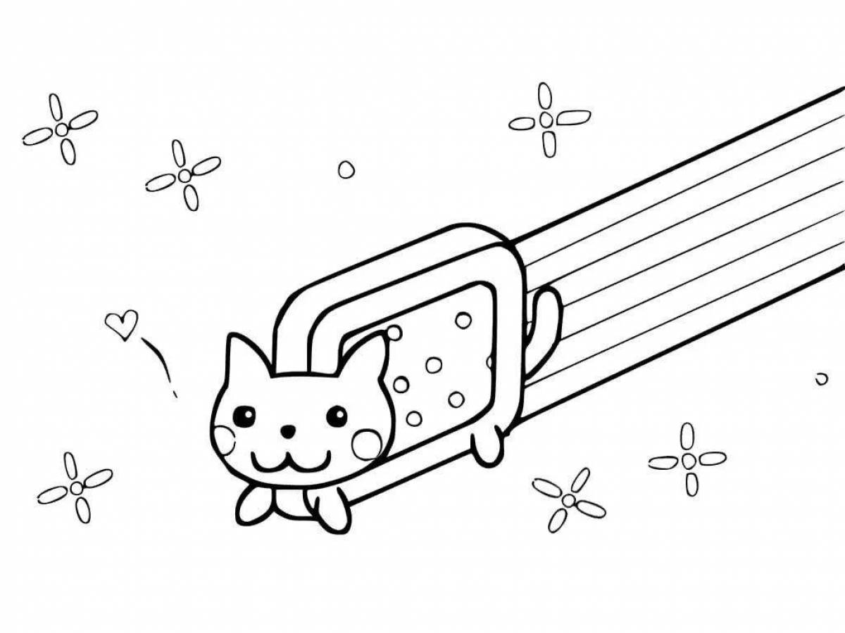 Coloring book funny yum cat