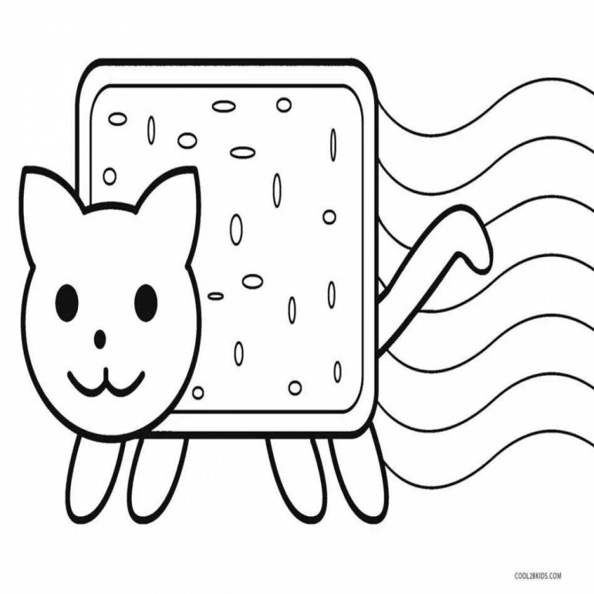 Coloring funny yum cat