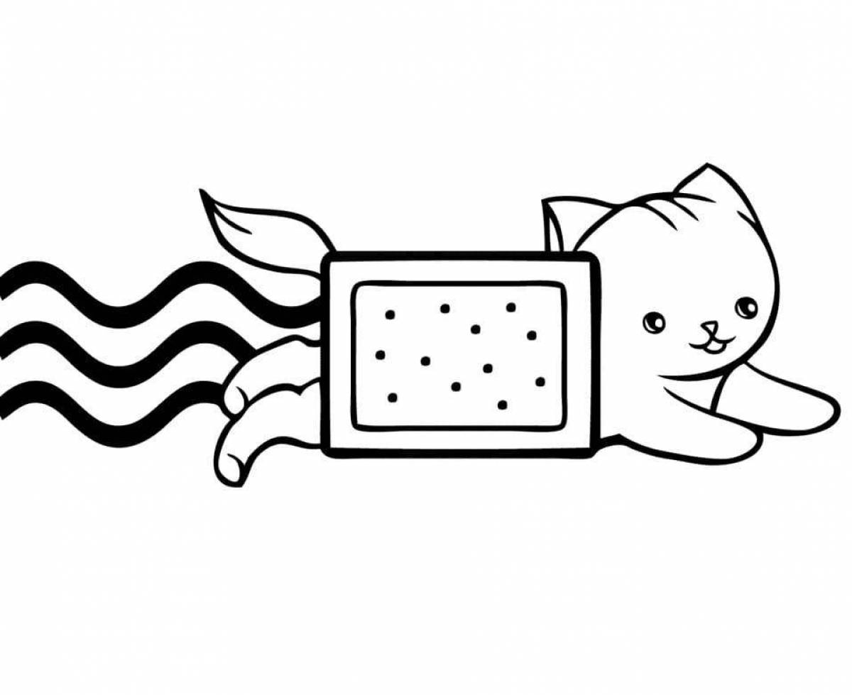 Coloring book loving yum cat