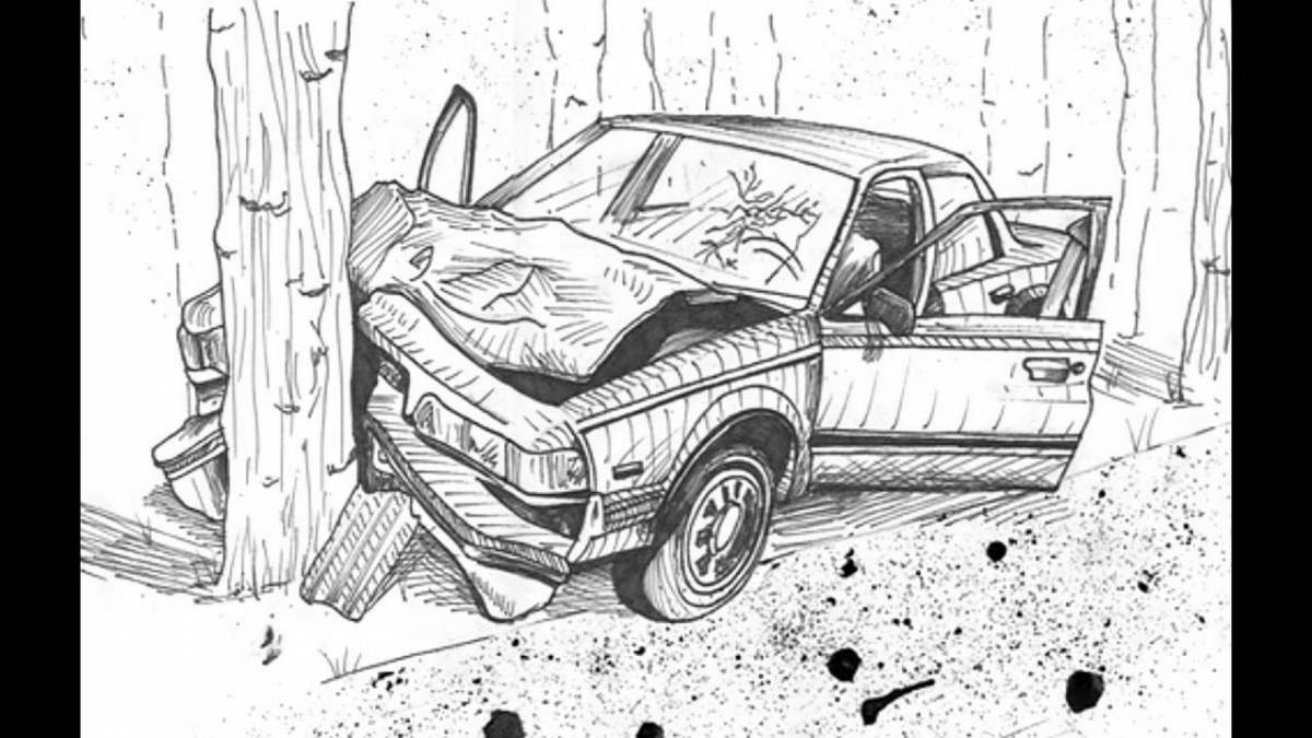 Bold anime cars coloring book