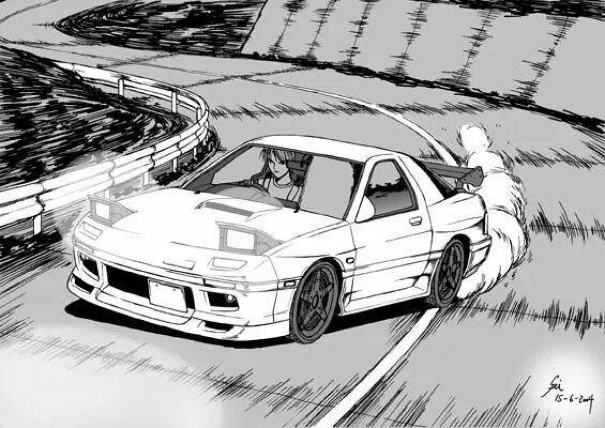 Coloring pages amazing anime cars