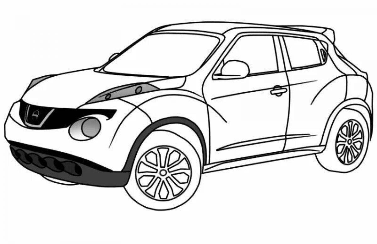 Nissan funny car coloring page