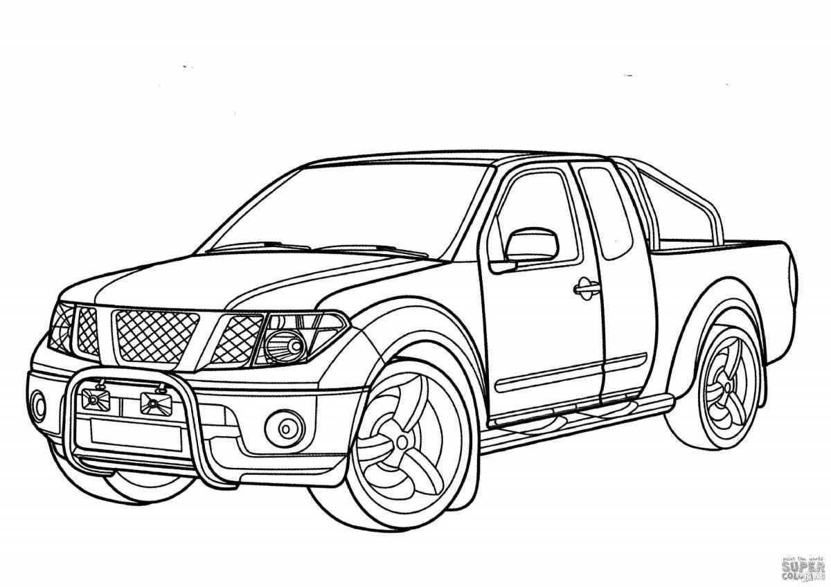Playful nissan car coloring page