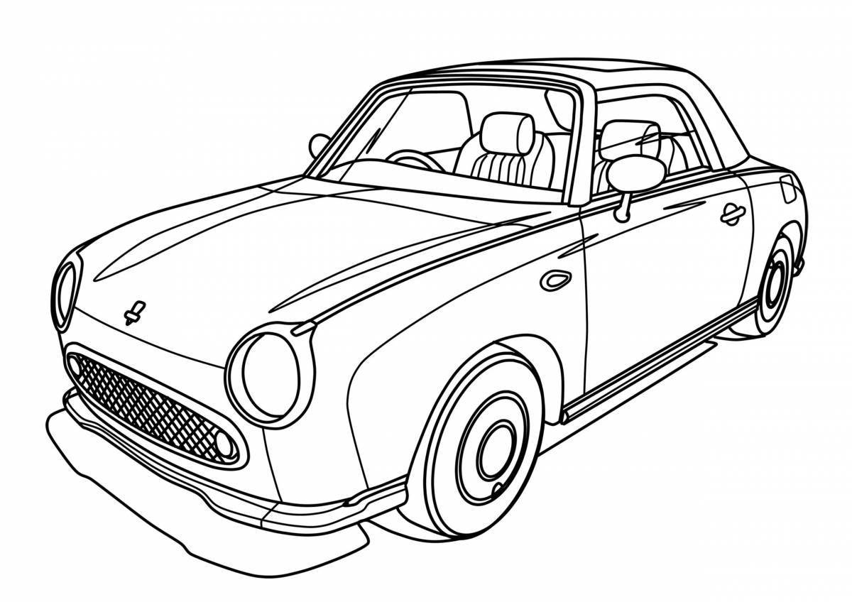 Смелый автомобиль nissan coloring page