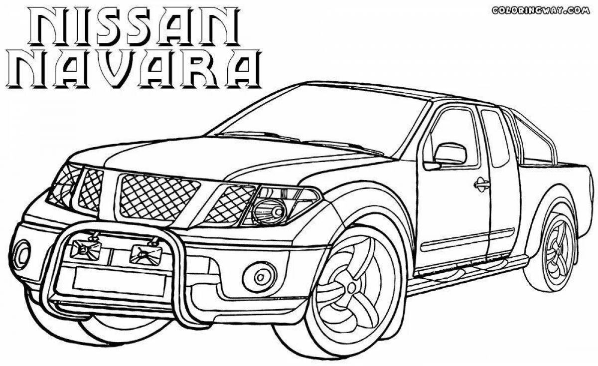Раскраска Автомобиль Ниссан (Nissan) | Раскраски машины. Раскраски для мальчиков машины