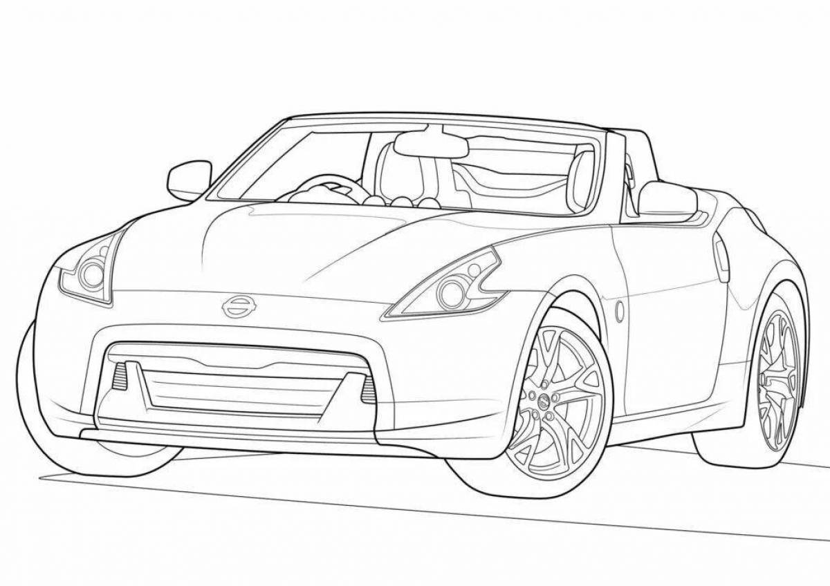 Nissan luxury car coloring page