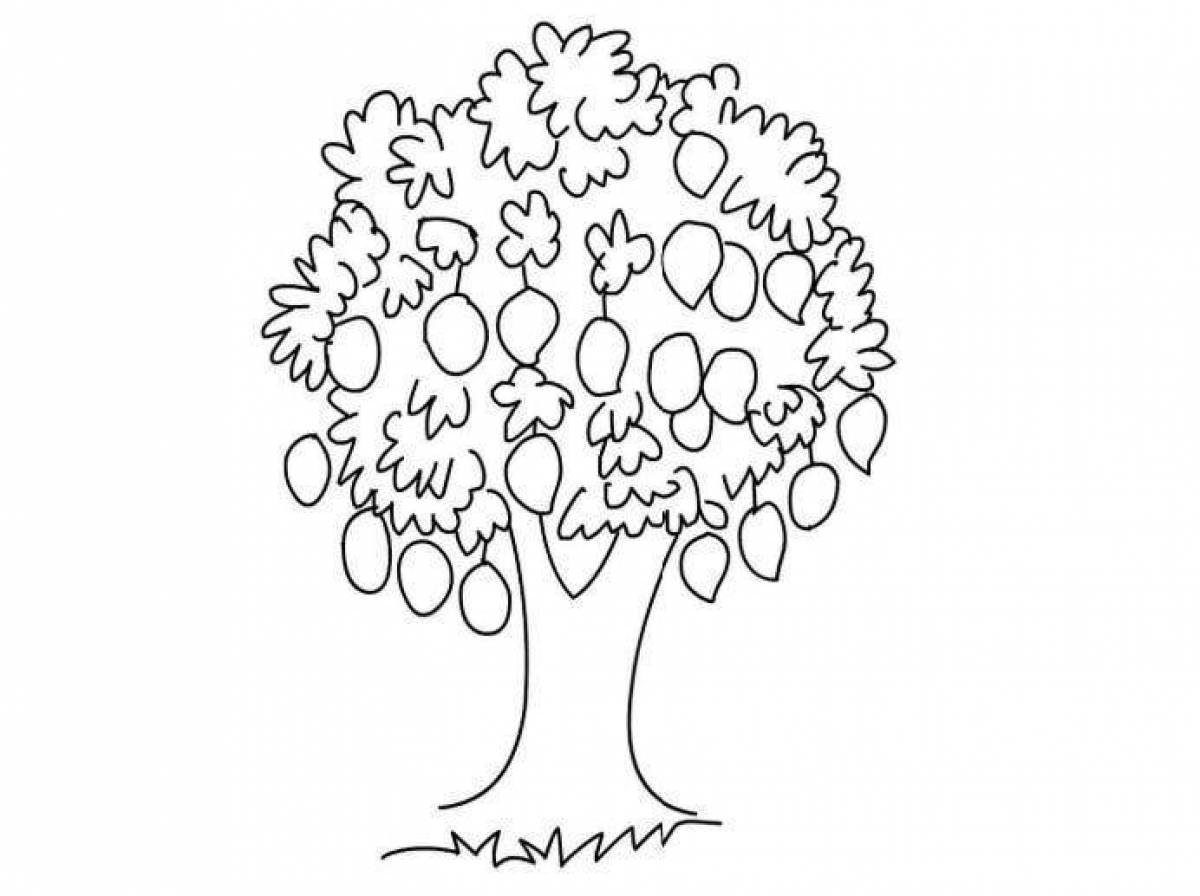Gorgeous family tree coloring page