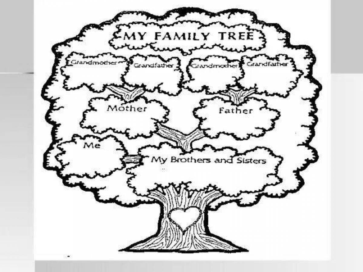Family tree coloring page