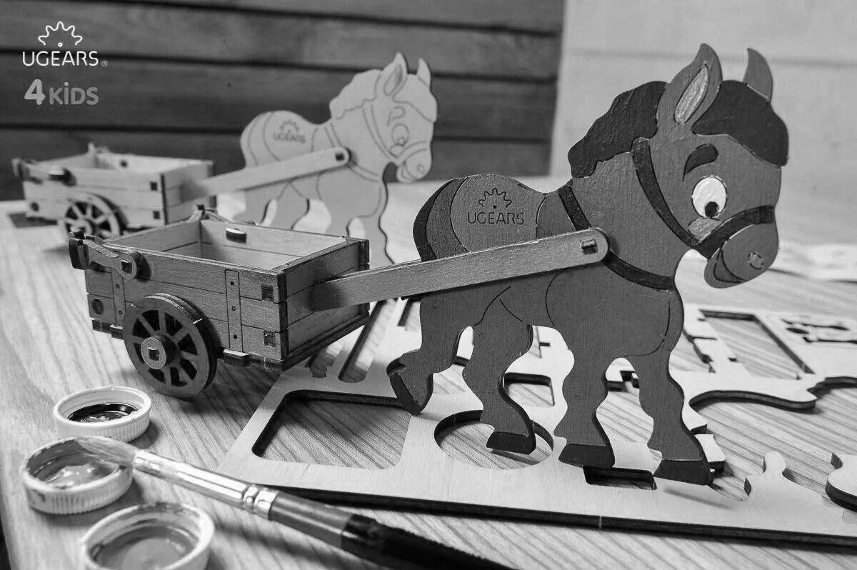 Colorful 3d wood coloring book