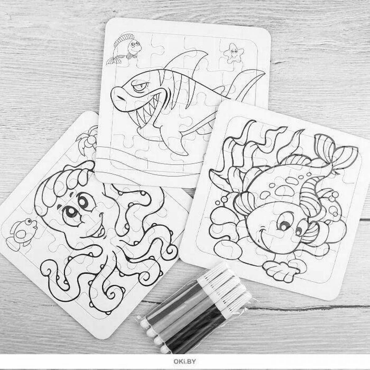 Glitter 3d wood coloring book