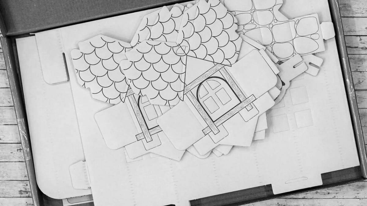 Mystical 3d wood coloring book