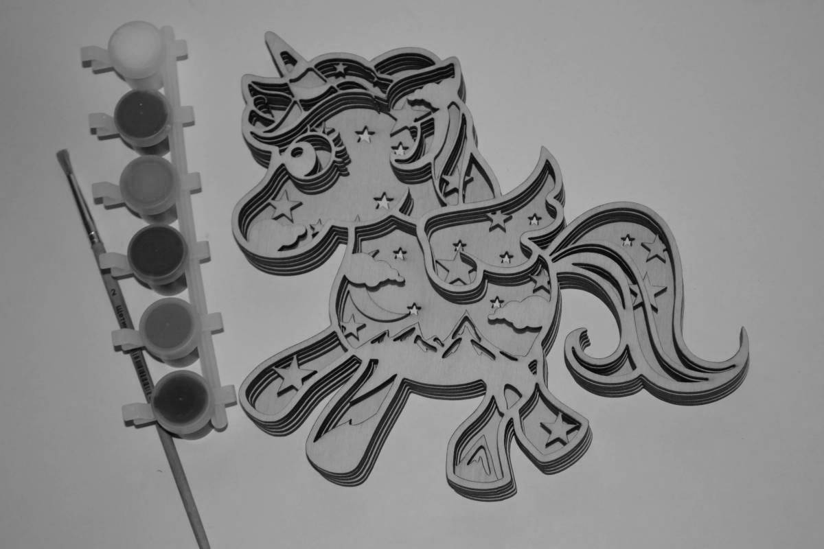 Intriguing 3d wood coloring book