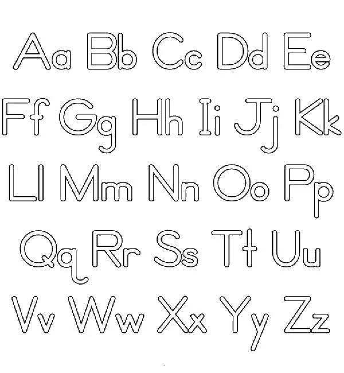 Раскраска Яркая страница раскраски алфавита