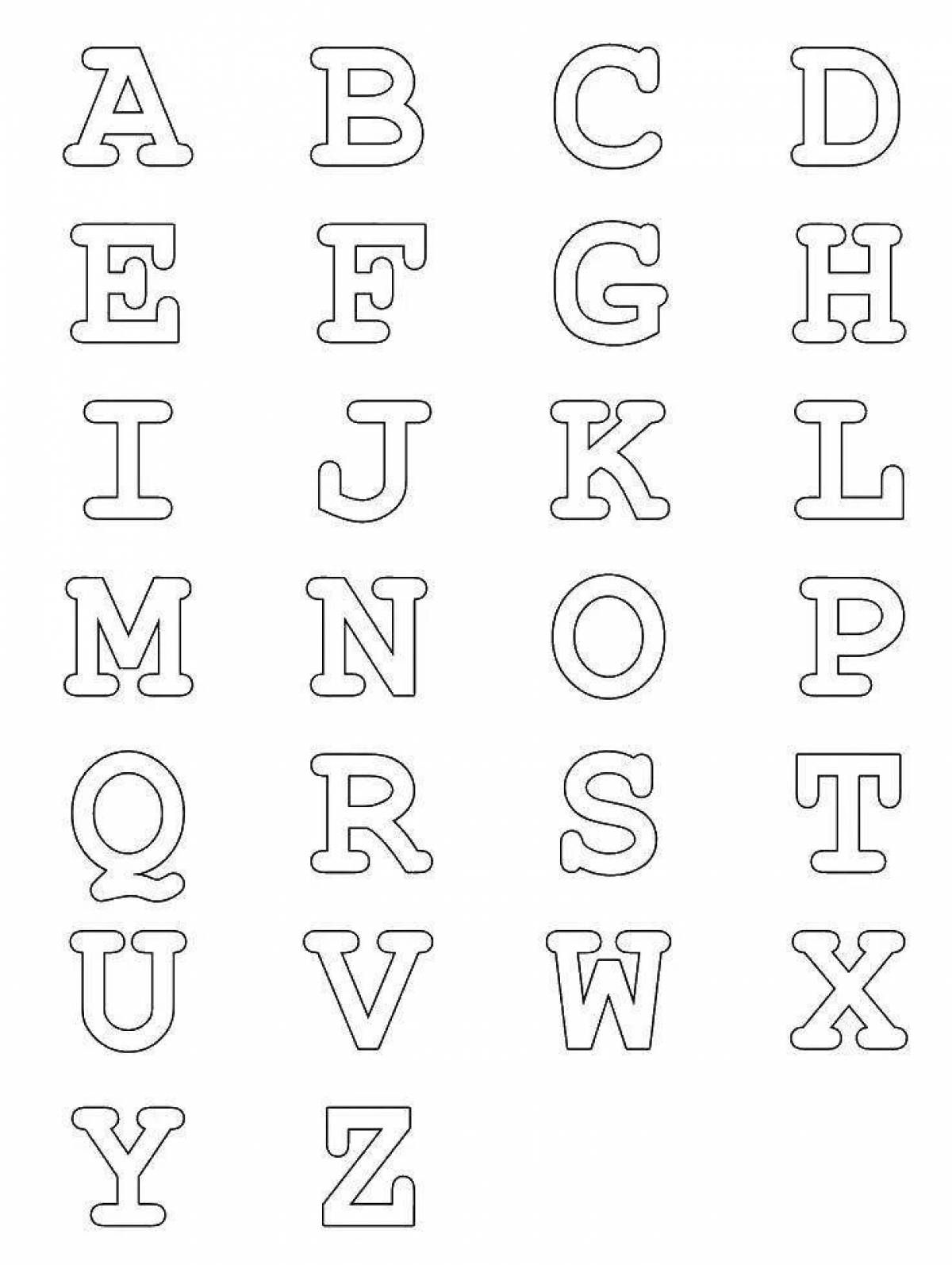 Attractive alphabet coloring page