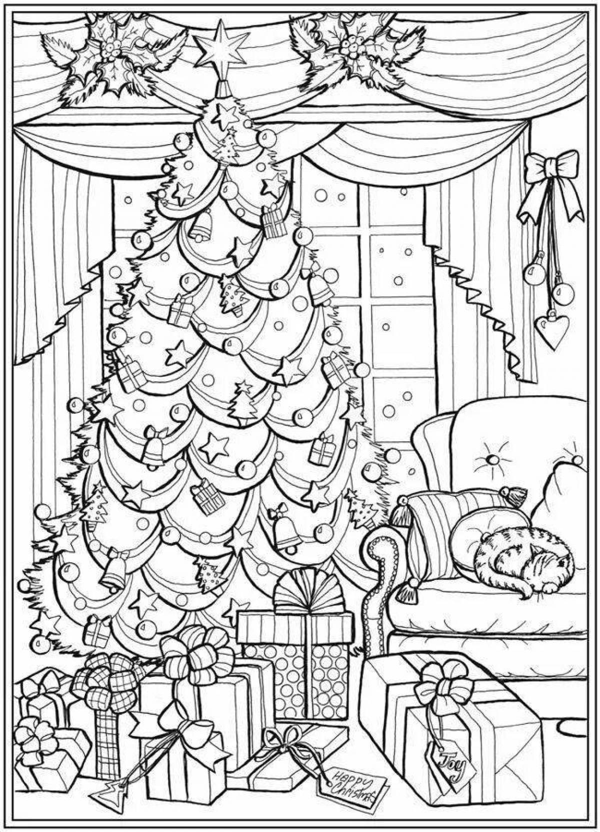 Christmas room coloring book