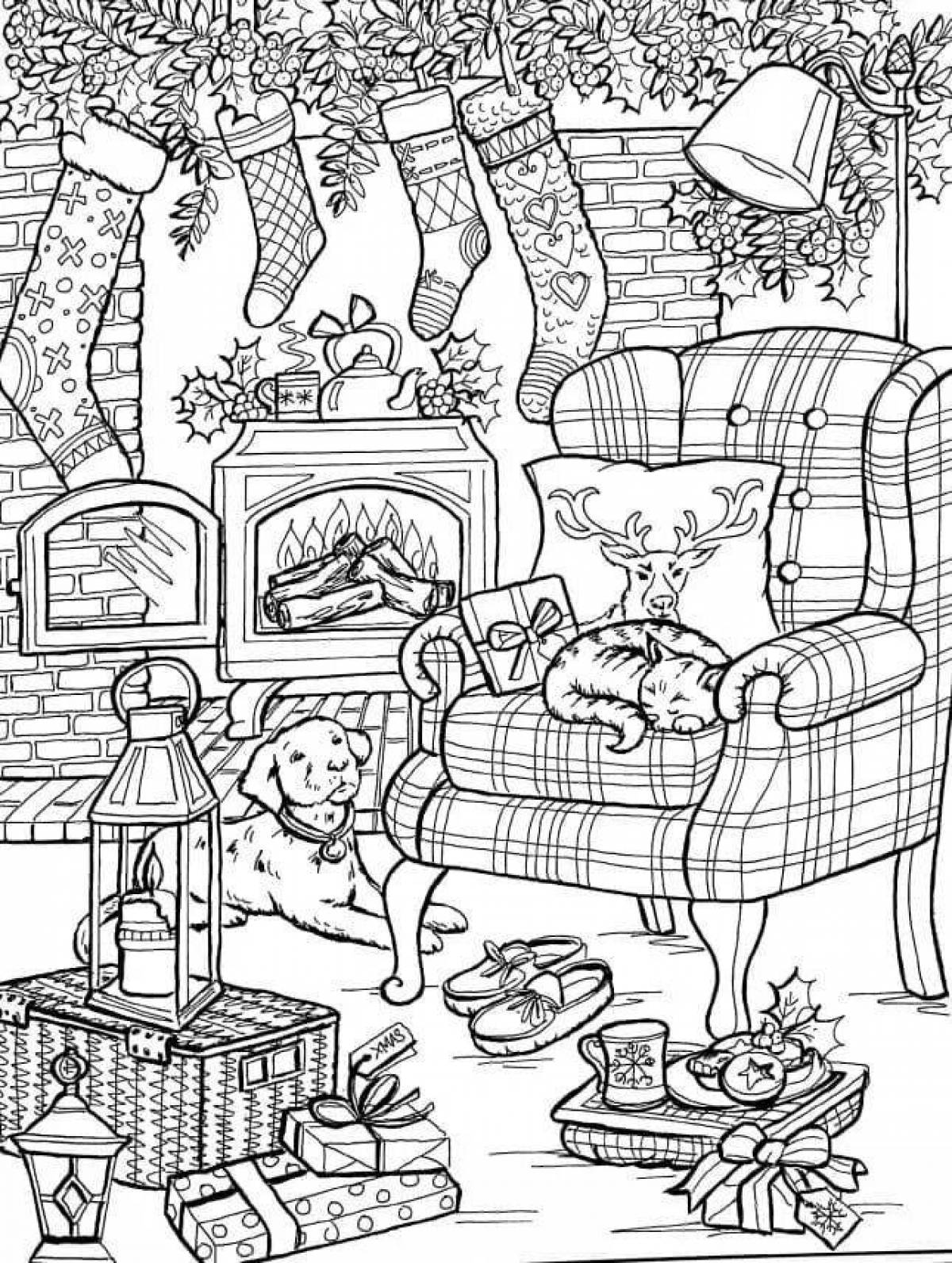 Merry Christmas room coloring book