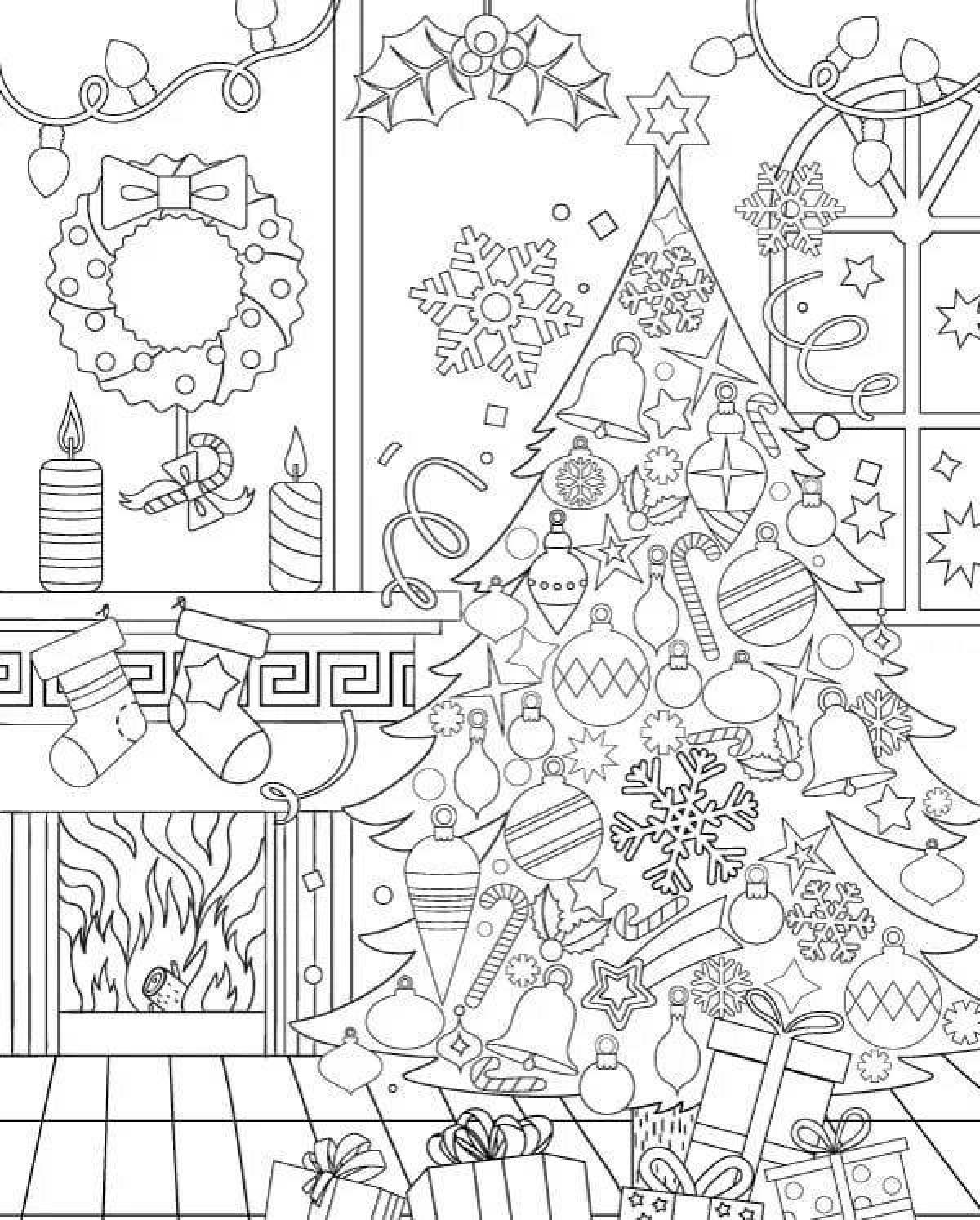 Riotous Christmas room coloring