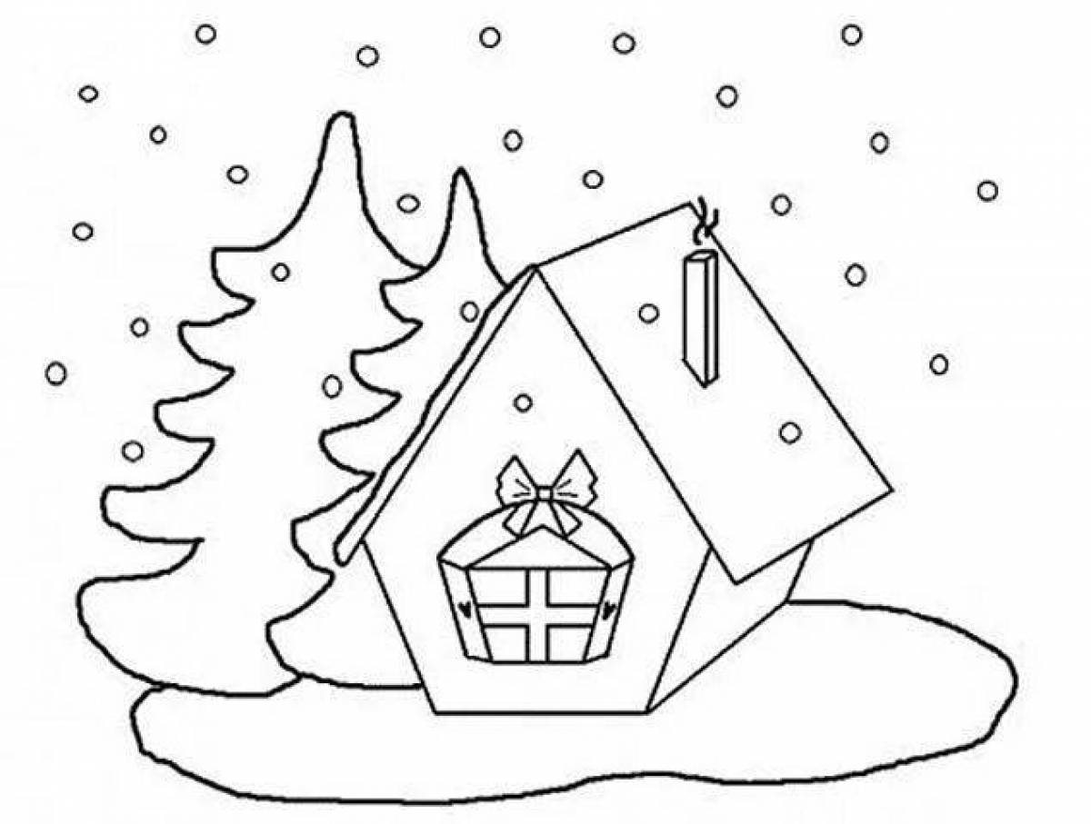 Snow house coloring page