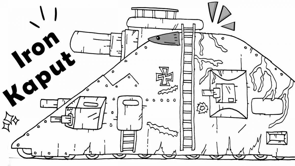 Coloring page charming figueron tank