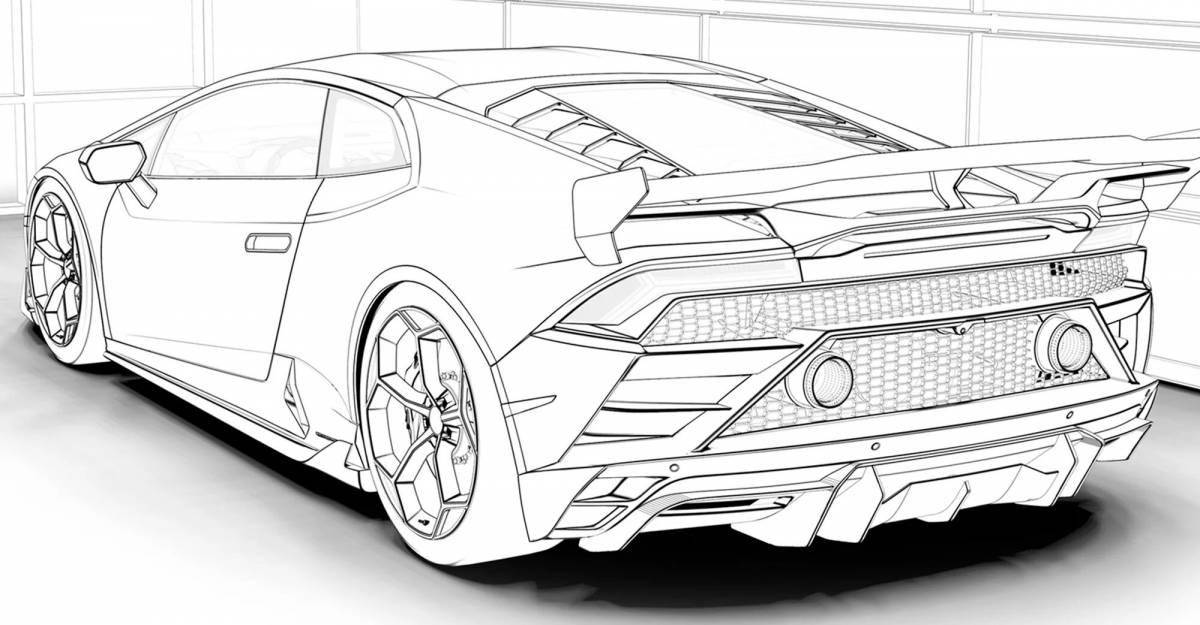 Lamborghini cian shiny coloring