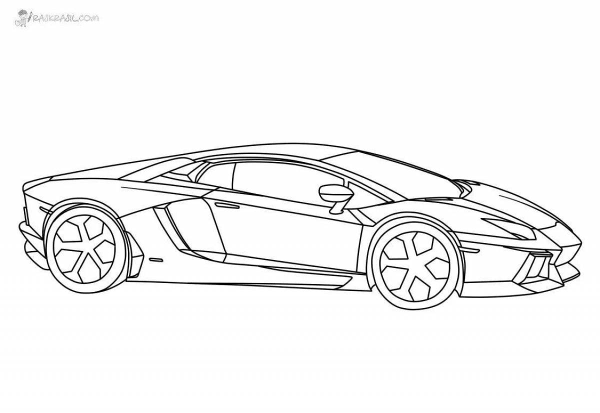 Lamborghini cian shiny coloring