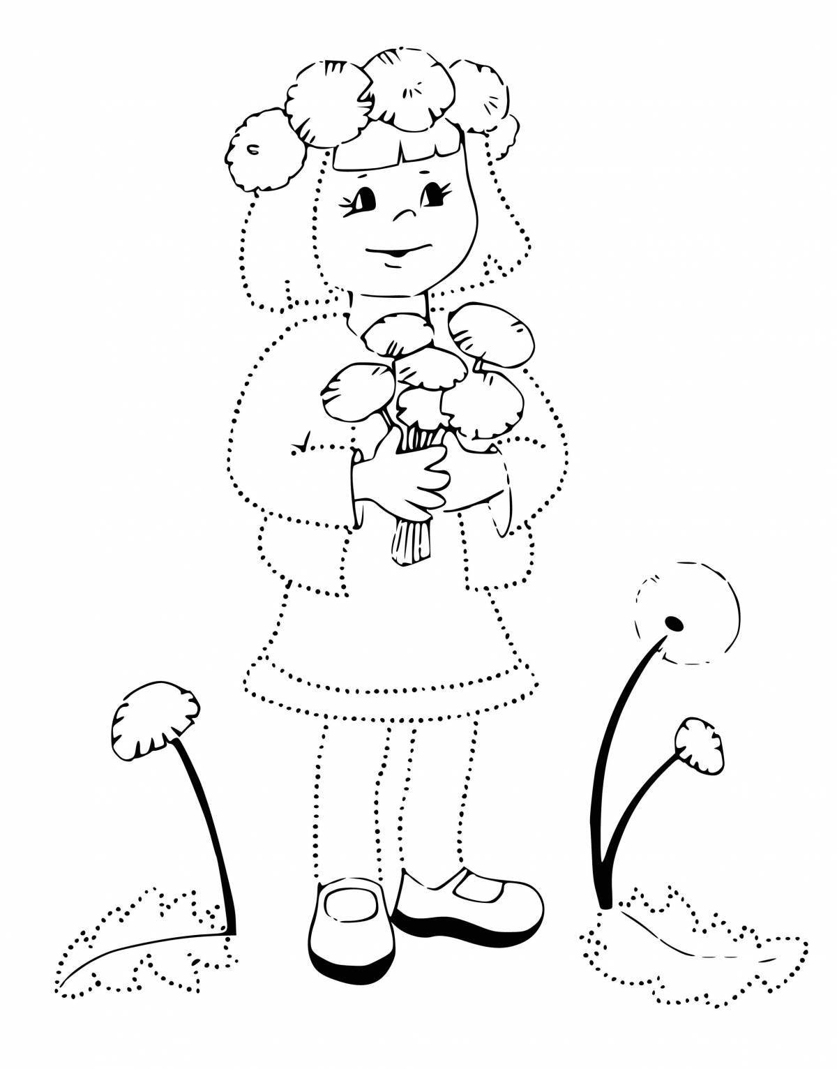 Blooming coloring girl spring