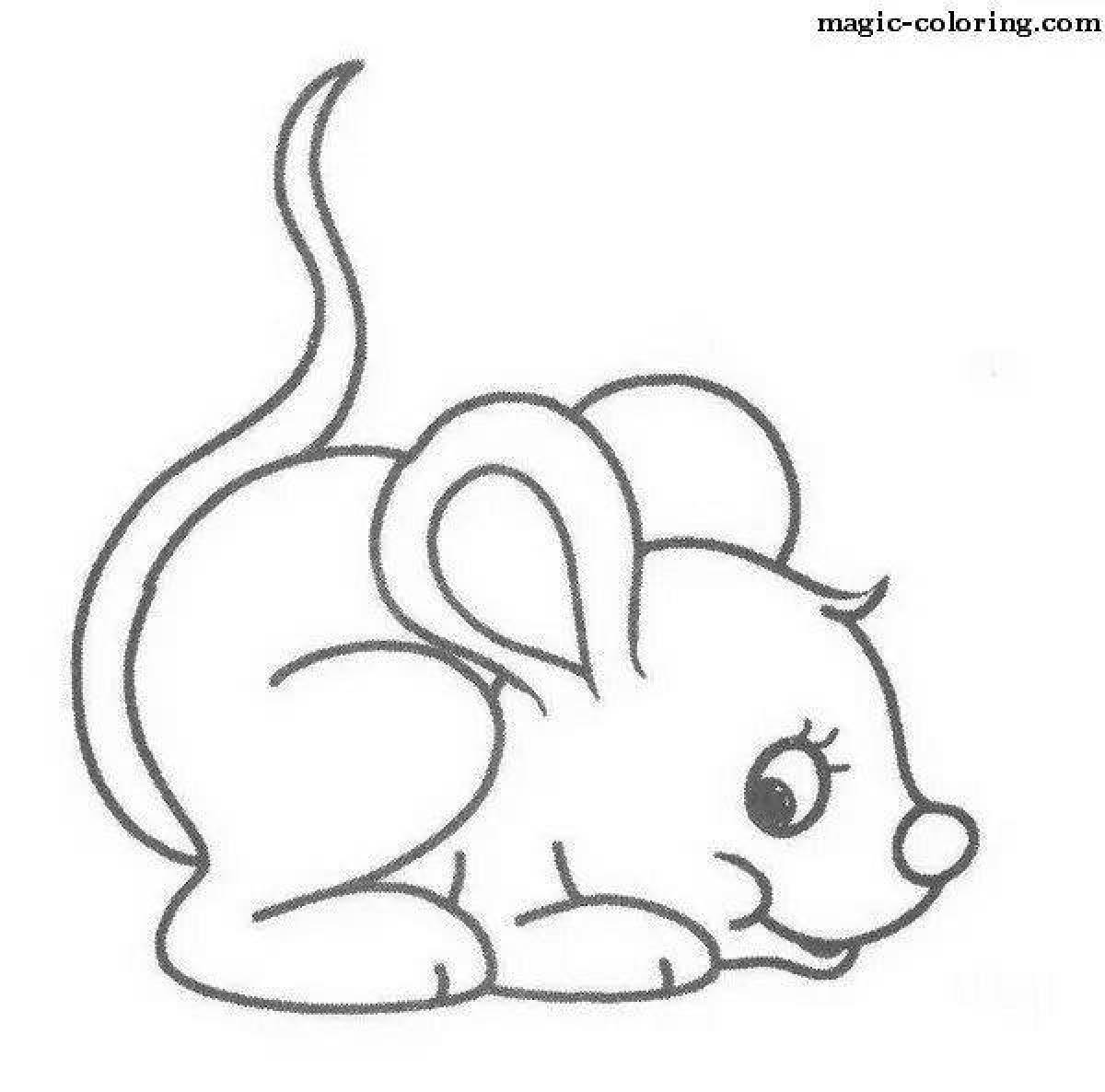 Coloring book joyful norushka mouse