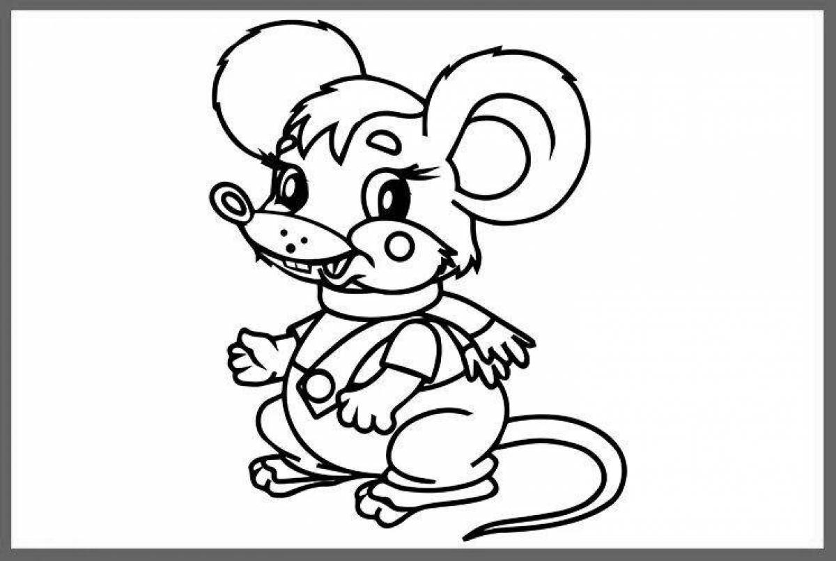 Coloring funny mouse norushka