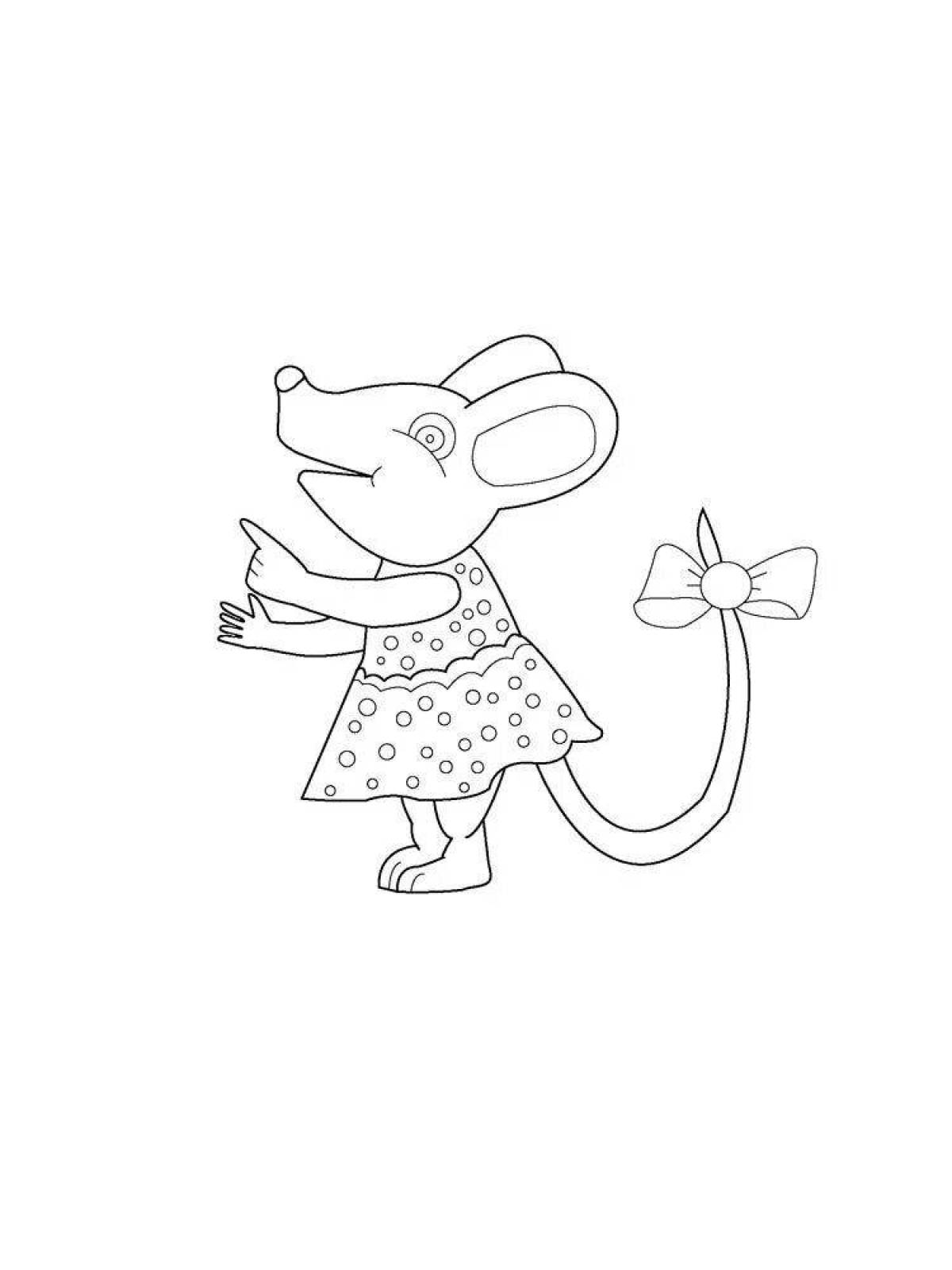Coloring book glowing mouse norushka