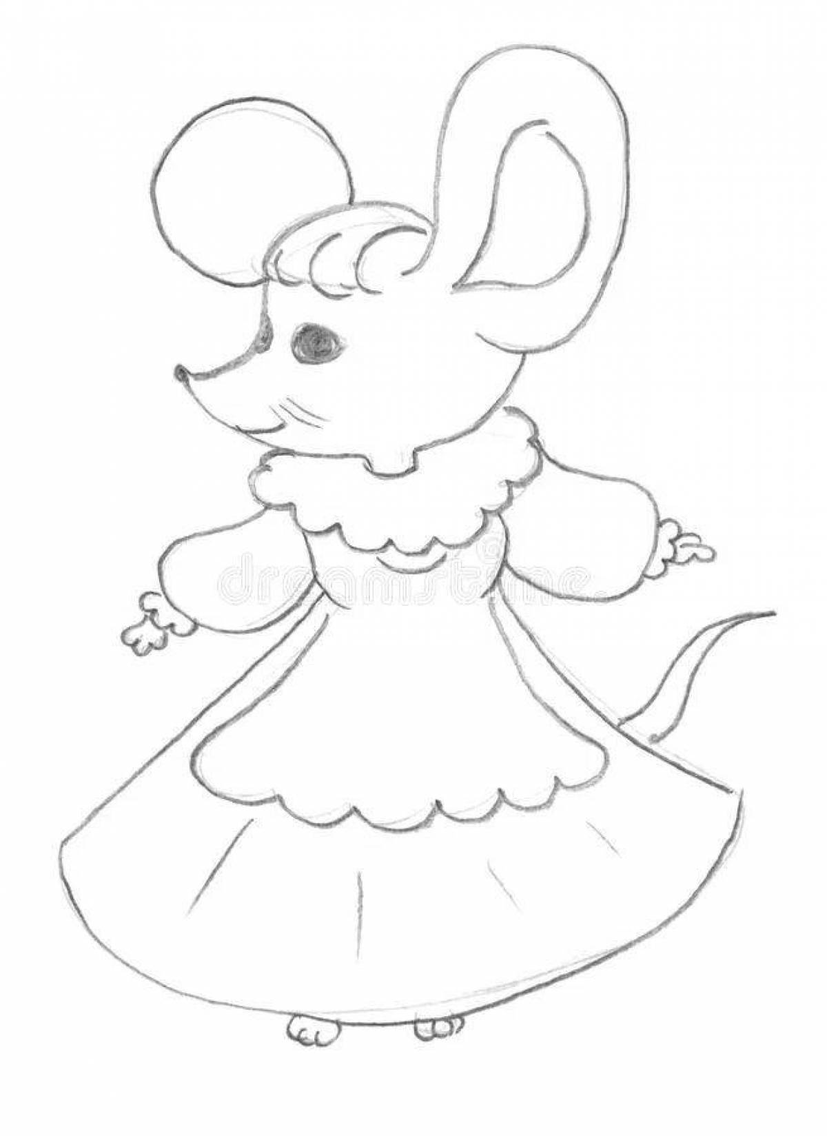 Radiant norushka mouse coloring page